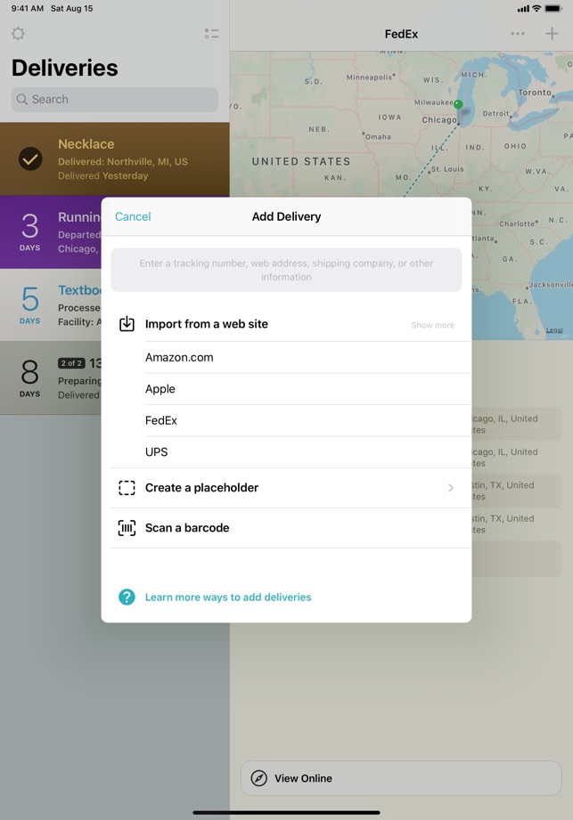 Deliveries A Package Tracker On The App Store