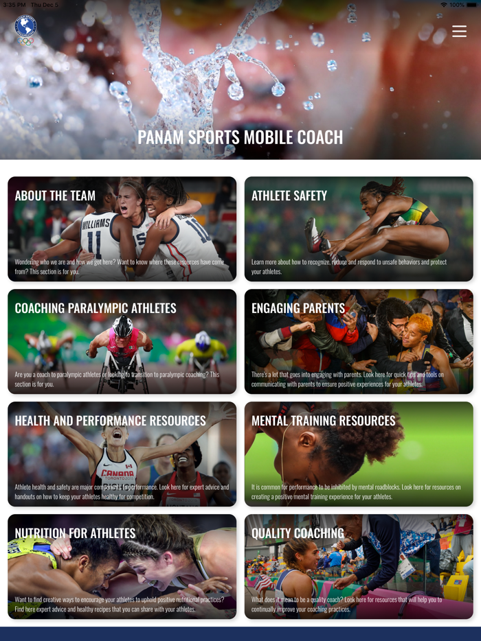 Panam Sports Mobile Coach