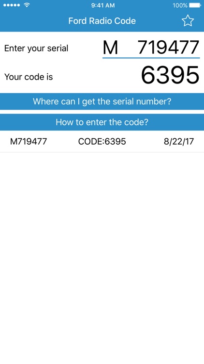 Radio Code for Ford M