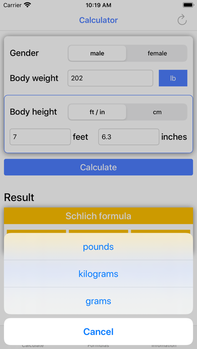 BSA Calculator: Weight, Height screenshot 4