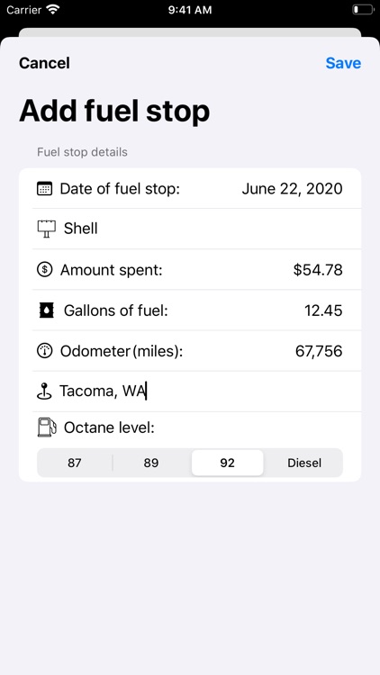 Tankd - Fuel tracking app