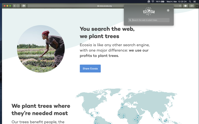 Ecosia screenshot 2