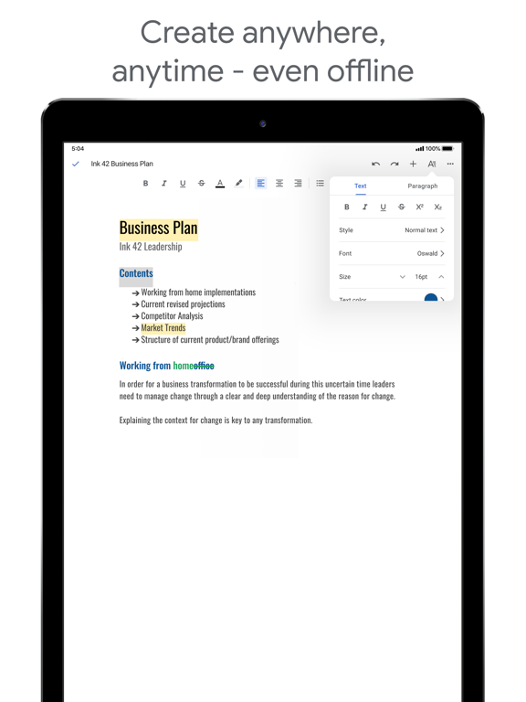 Google Docs: Sync, Edit, Share iPad Google Docs: Sync, Edit, Share iPad