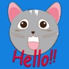 Grey Cat top emoji & stickers