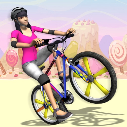 Bmx Girl Wheelie Racing Icon