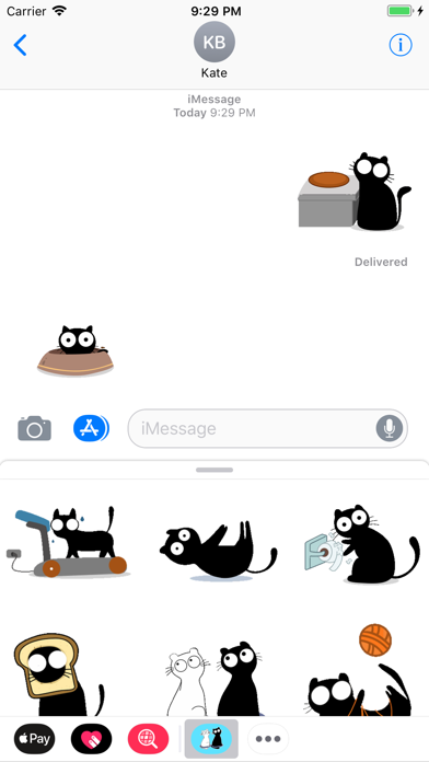 Black Kitten Animated Stickers screenshot 3