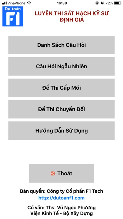 F1- Sát hạch Định giá Xây dựng