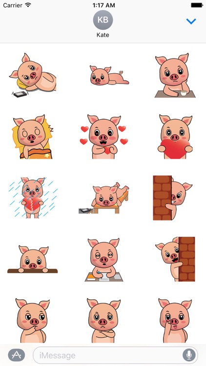 A Lazy Pig Animated Stickers