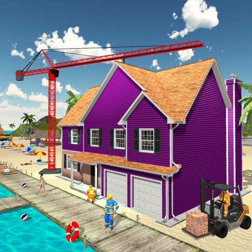 Beach House Construction Sim icon