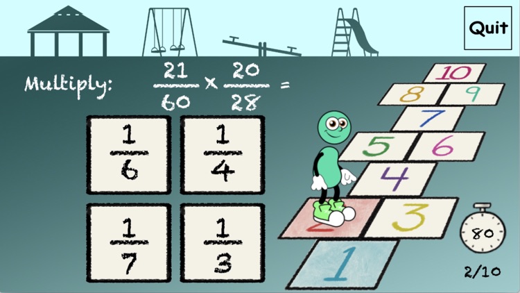 Hopscotch - Multiply Fractions screenshot-3