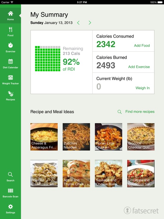 Calorie Counter for iPad