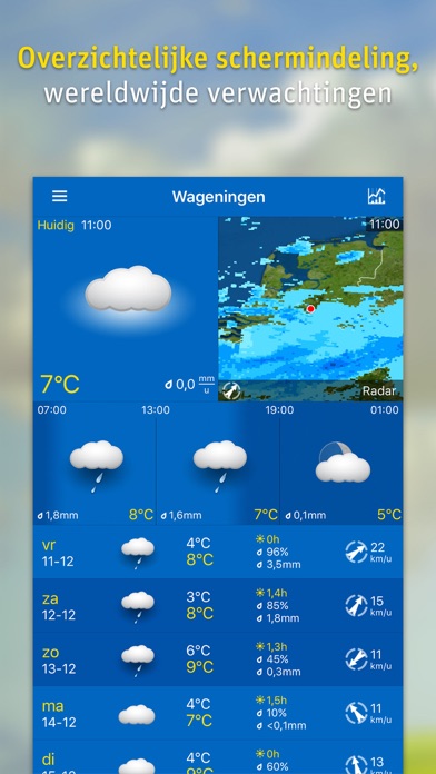 WeatherPro iPhone app afbeelding 1