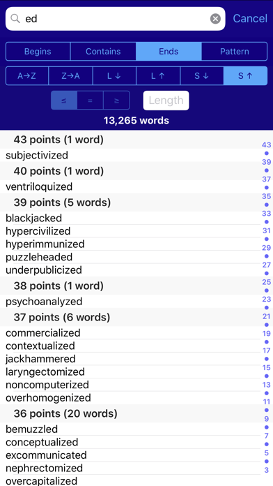 Lexica Word Finder for Scrabble (International) screenshot 4