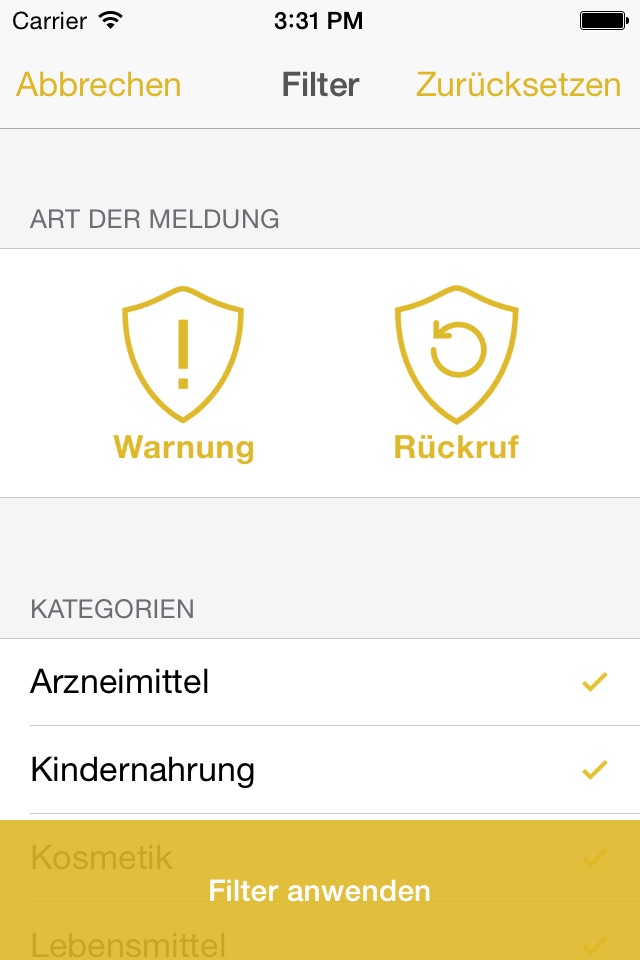 AGES Produktwarnungs-App screenshot 3