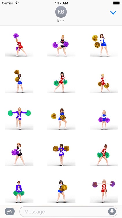 Animated Cheerleader Sticker