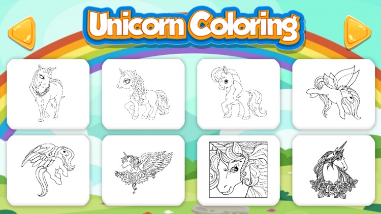 Cute Pony Unicorn Coloring HD screenshot-4