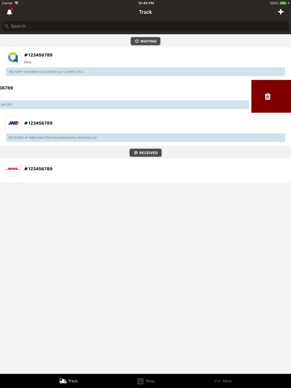 PaketQ - Track Shipments iPad PaketQ - Track Shipments iPad