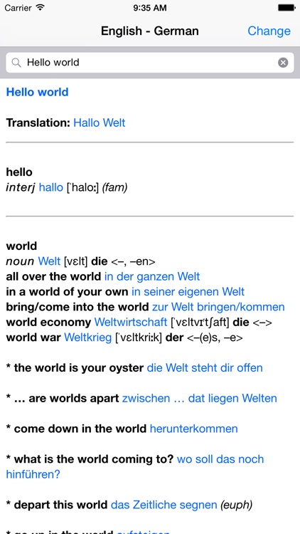 German Dictionary – Translator