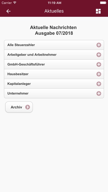 AKTIVA Steuerinfo-App