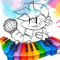 Have fun coloring or playing the piano while creating songs or simply following letters to compose classics (Mozart, Beethoven, GOT, Bella Ciao, Dance Monkey 