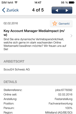 JobScout24 JobApp der Schweiz screenshot 3