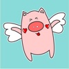 Angel Pig Animated Stickers