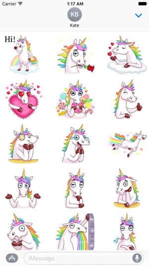 Funny Rainbow Unicorn Stickers