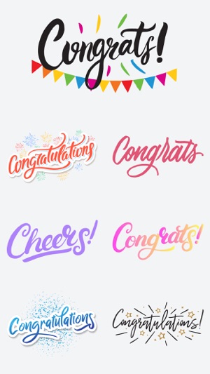 Congrats Text Stickers Pack IM