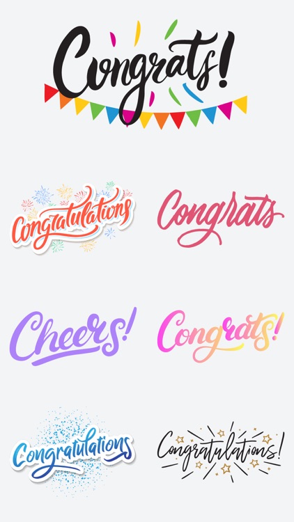 Congrats Text Stickers Pack IM