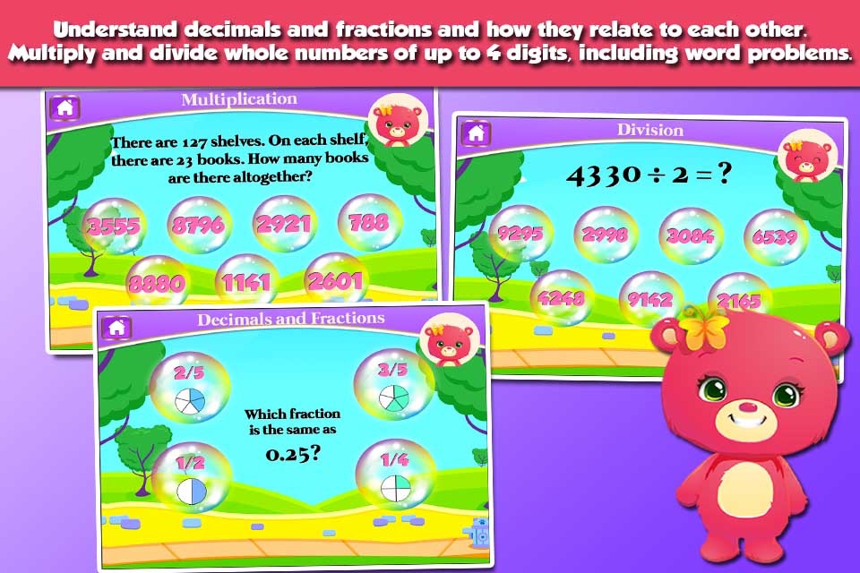 Bears 3rd Grade Learning Games screenshot 2