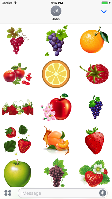 Cartoon Fruits for iMessage screenshot 2