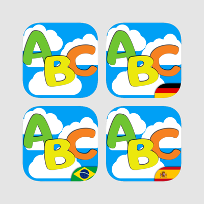 ABC for Kids in 8 Languages Phonetics App in English,German,Portuguese,Spanish,French