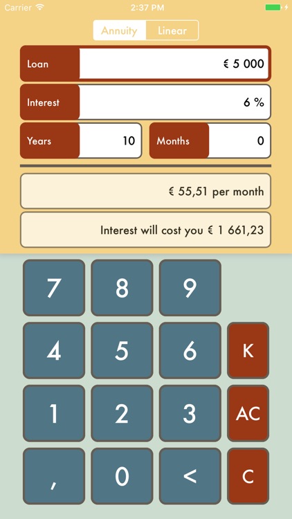 Repay: Loan calculator