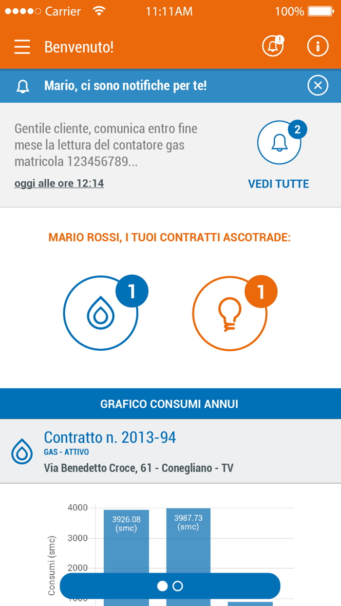 Bluemeta App gas e luce