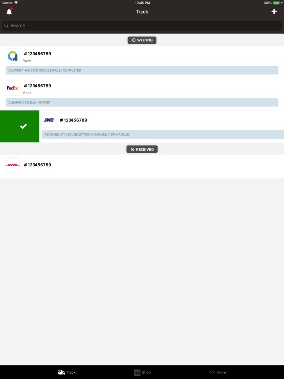 PaketQ - Track Shipments iPad PaketQ - Track Shipments iPad