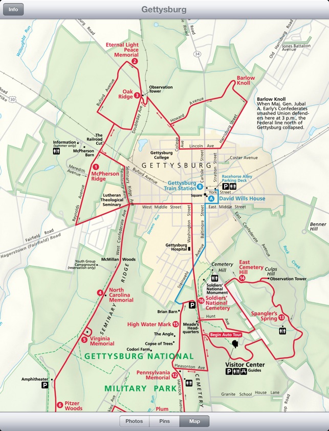 Gettysburg Auto Tour Map Gettysburg Auto Tour On The App Store