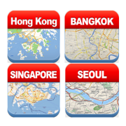 Asian Cities Offline Map - City Metro Airport with Navigation