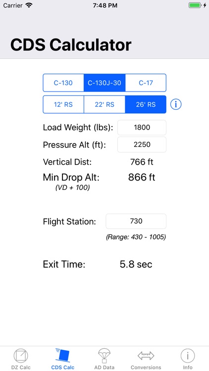 DZ Calc: Drop Zone Calculator