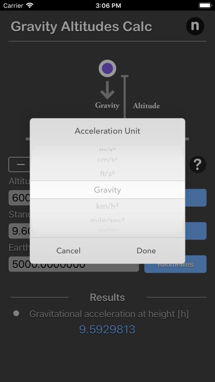 Gravity Altitudes Calculator screenshot-5