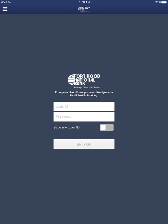FHNB Mobile Banking for iPad