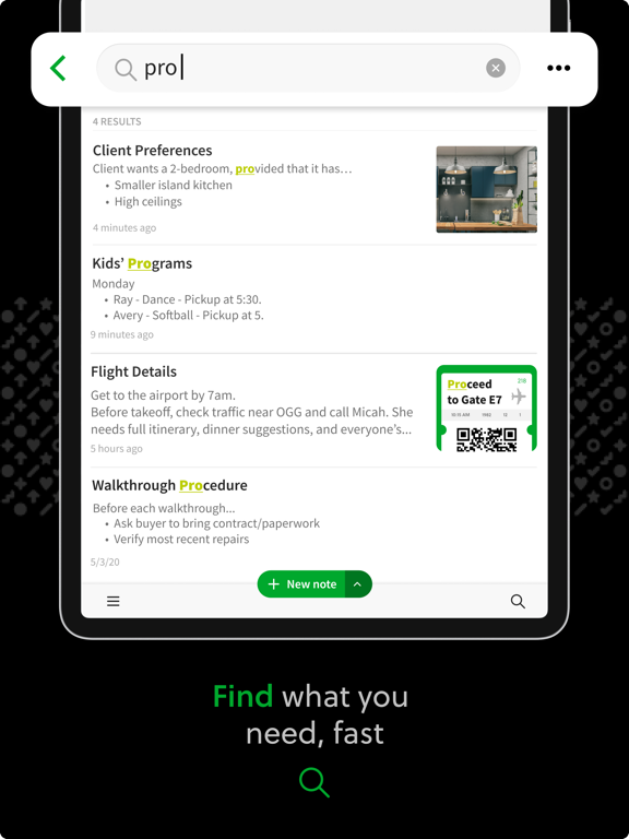 Evernote screenshot