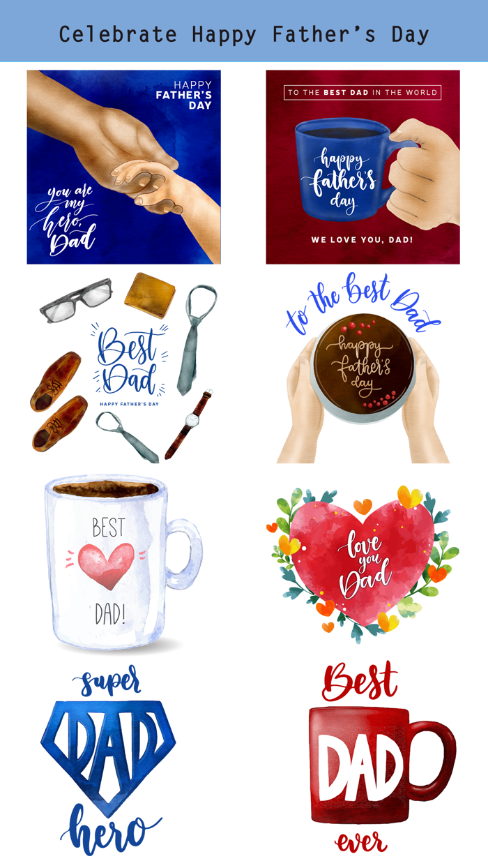 Watercolor Happy Fathers Day