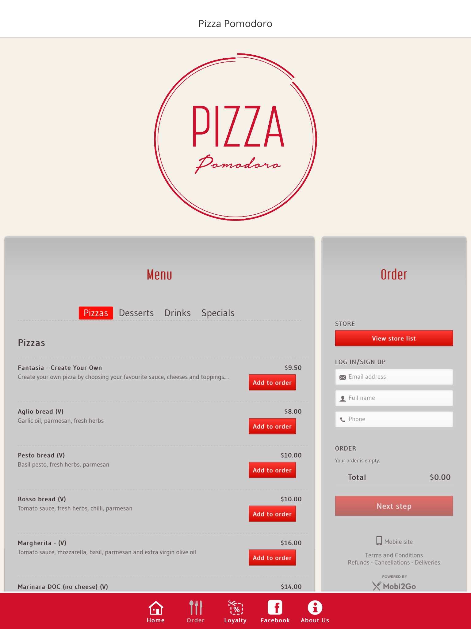 Pizza Pomodoro Wellington screenshot 2