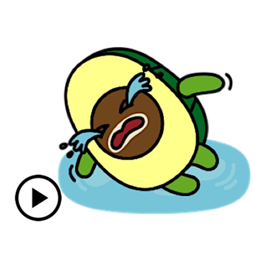 Animated Avocado Emoji Sticker