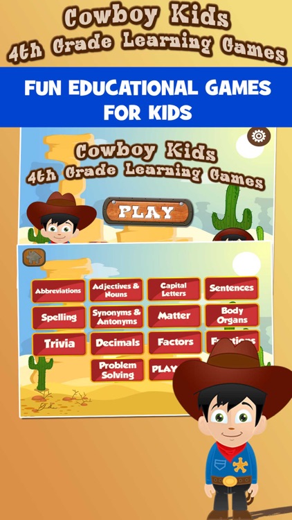 Cowboy Grade 4 Learning Games