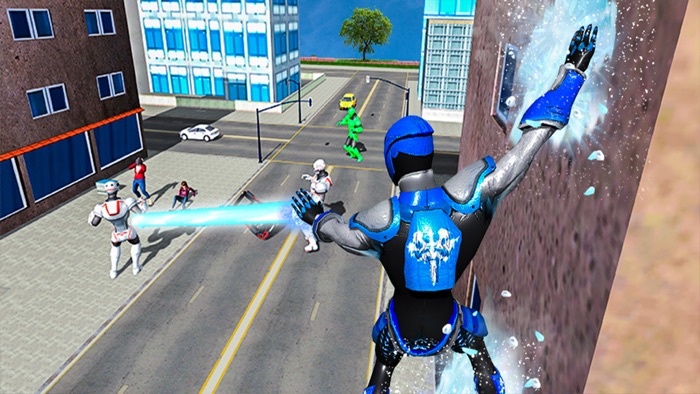 怒っシティスーパーヒーロー雪だるま