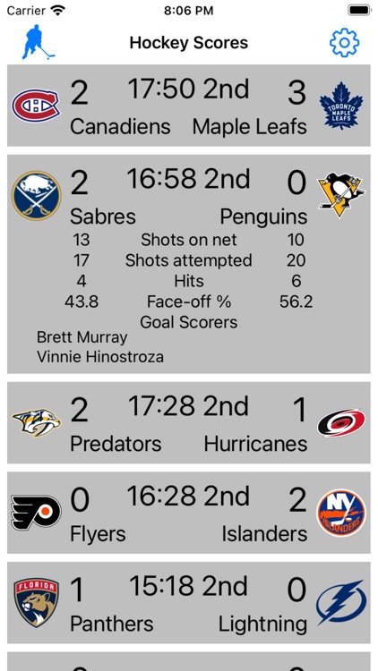 Hockey Scores App