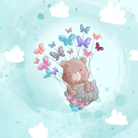 Bear Flying With Butterfly