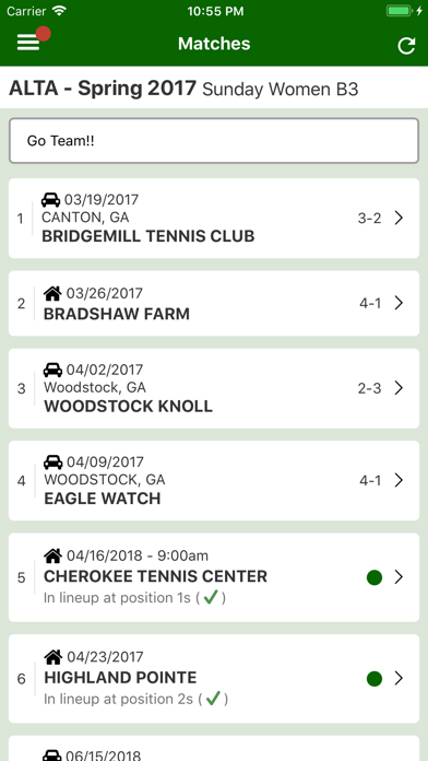 Tennis NetLineup screenshot 2