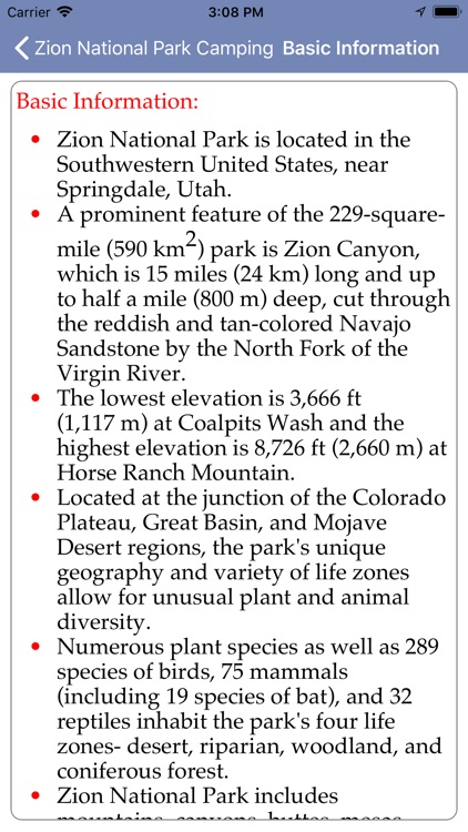 Zion National Park Camping screenshot-4